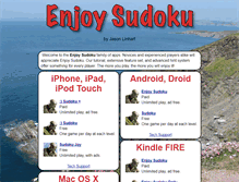 Tablet Screenshot of enjoysudoku.com